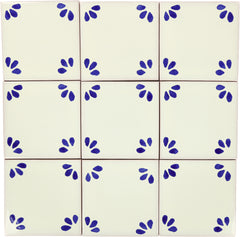 Mexican Talavera Ceramic Decorative Tile: Blue Ville