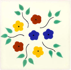 Mexican Talavera Ceramic Decorative Tile: Bouquet