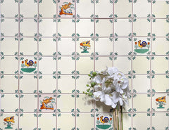 Mexican Talavera Ceramic Decorative Tile: Green Leaves