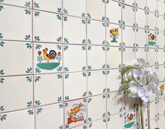 Mexican Talavera Ceramic Decorative Tile: Green Leaves