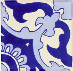 Mexican Talavera Ceramic Decorative Tile: Blue Capri