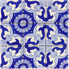 Mexican Talavera Ceramic Decorative Tile: Blue Capri