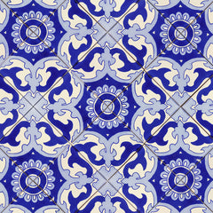 Mexican Talavera Ceramic Decorative Tile: Blue Capri