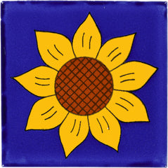 Talavera Ceramic Flower Tile: Sunflower 1