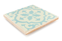 Mexican Talavera Ceramic Decorative Tile: Amria Pearl Aqua