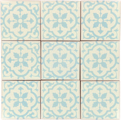 Mexican Talavera Ceramic Decorative Tile: Amria Pearl Aqua